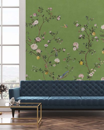 Picture of Blossom Chinoiserie Mural - Green
