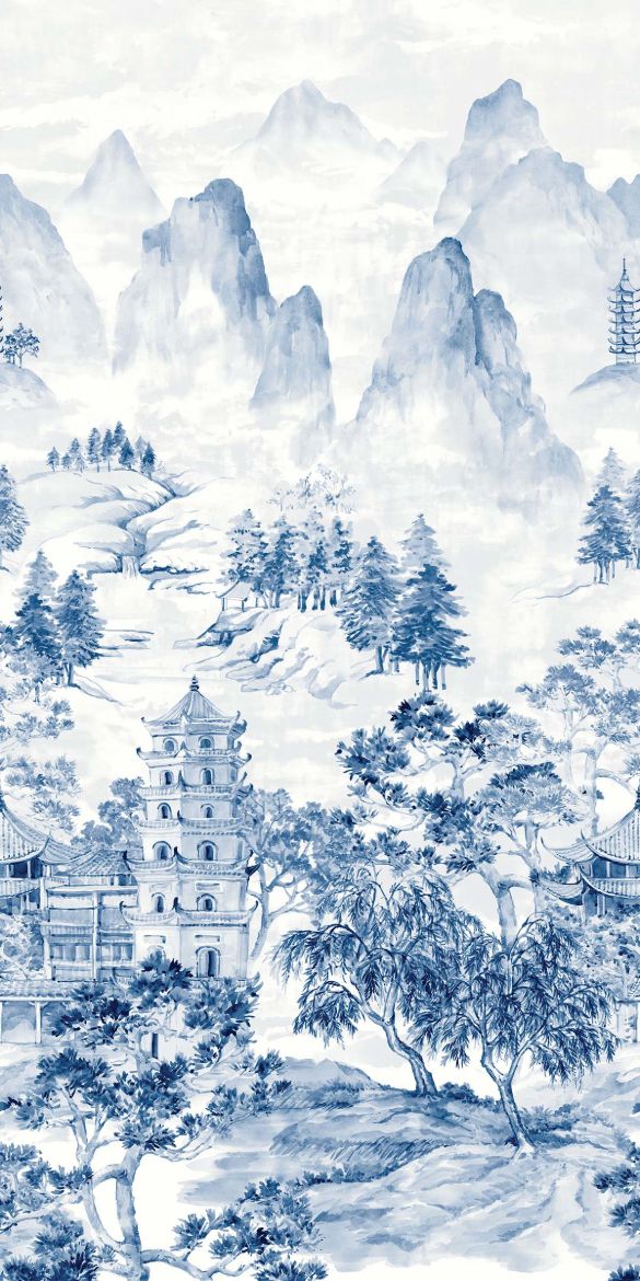 Picture of Misty Mountain Scenic Mural - Bluestone
