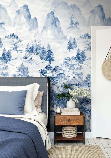 Picture of Misty Mountain Scenic Mural - Bluestone