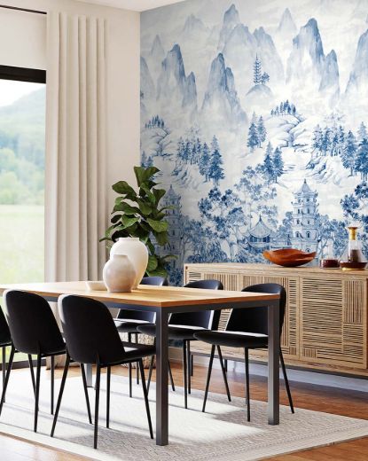 Picture of Misty Mountain Scenic Mural - Bluestone