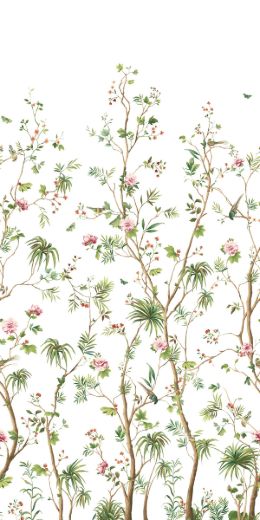 Picture of Blooming Chinoiserie Mural - Fern & Rosebud