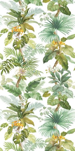 Picture of Tropical Leaf Trail Mural - Greenery