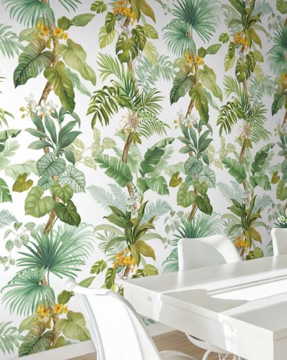 Picture of Tropical Leaf Trail Mural - Greenery